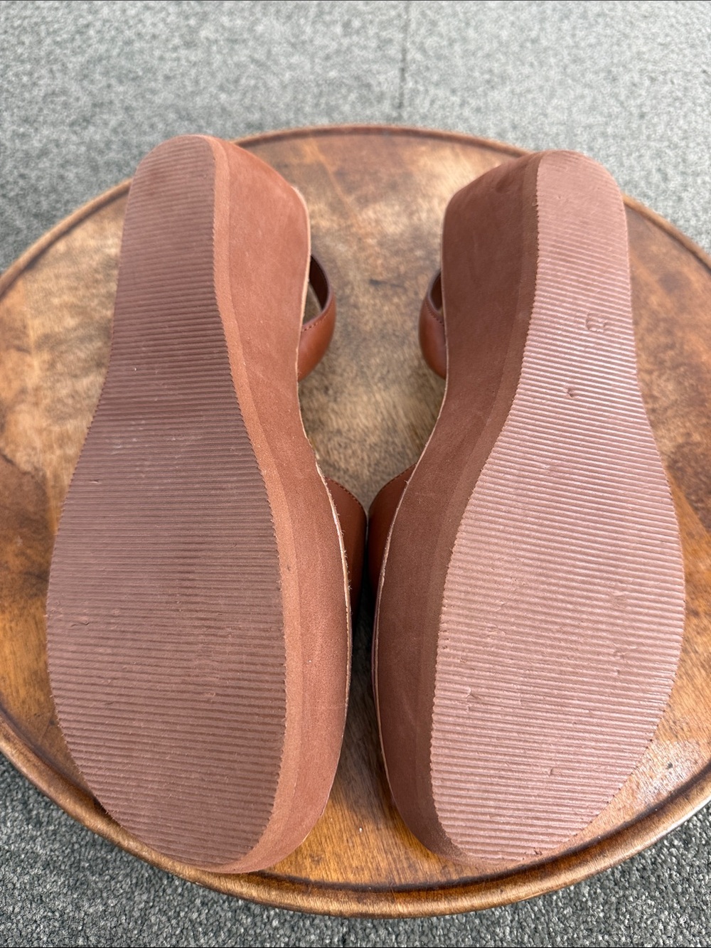 Reaction Kenneth Cole Sandals Wm 11 Fine Glass Brown Faux Leather Slingback - Picture 9 of 12
